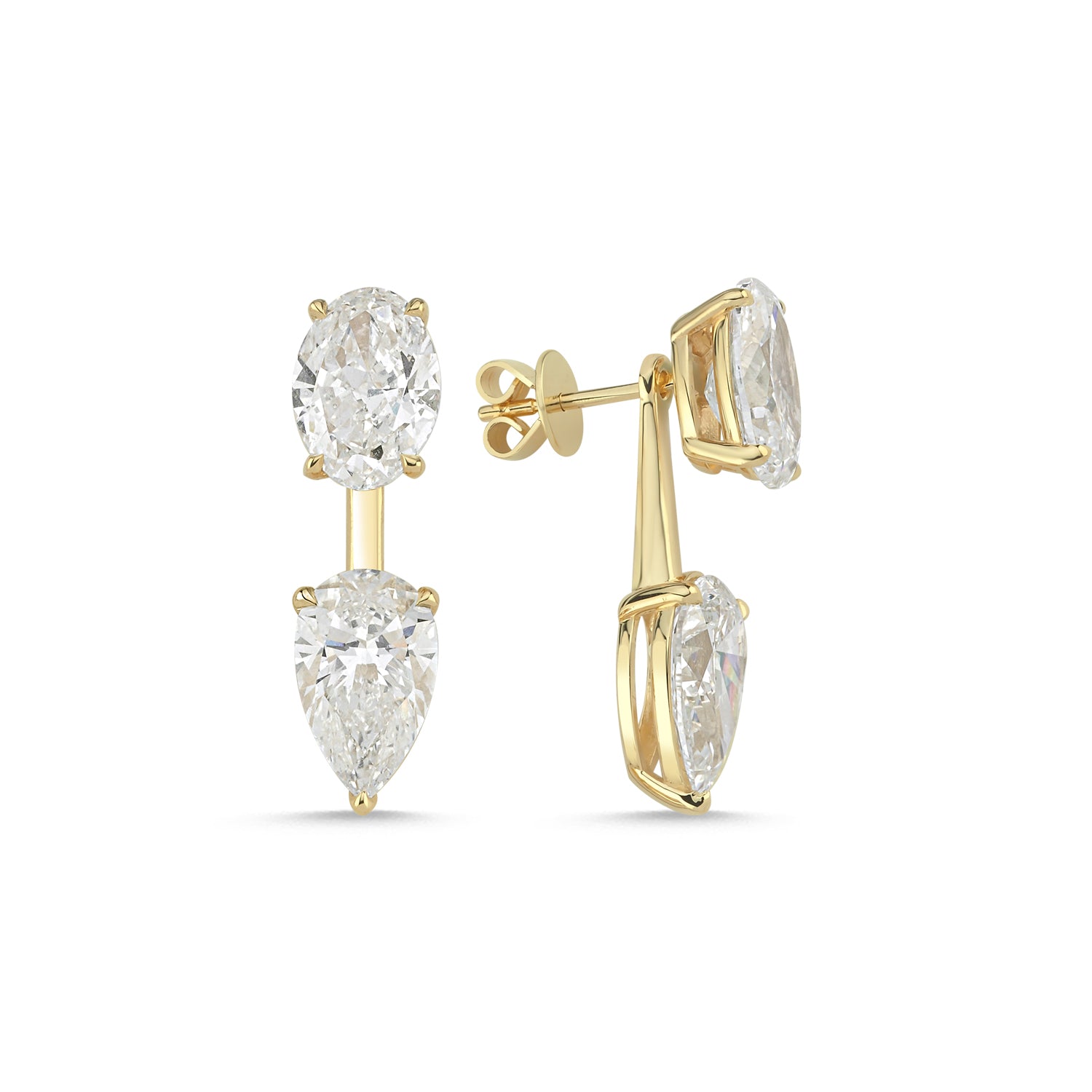 AURA 8,00 Karat Oval Kesim Sallantılı Küpe