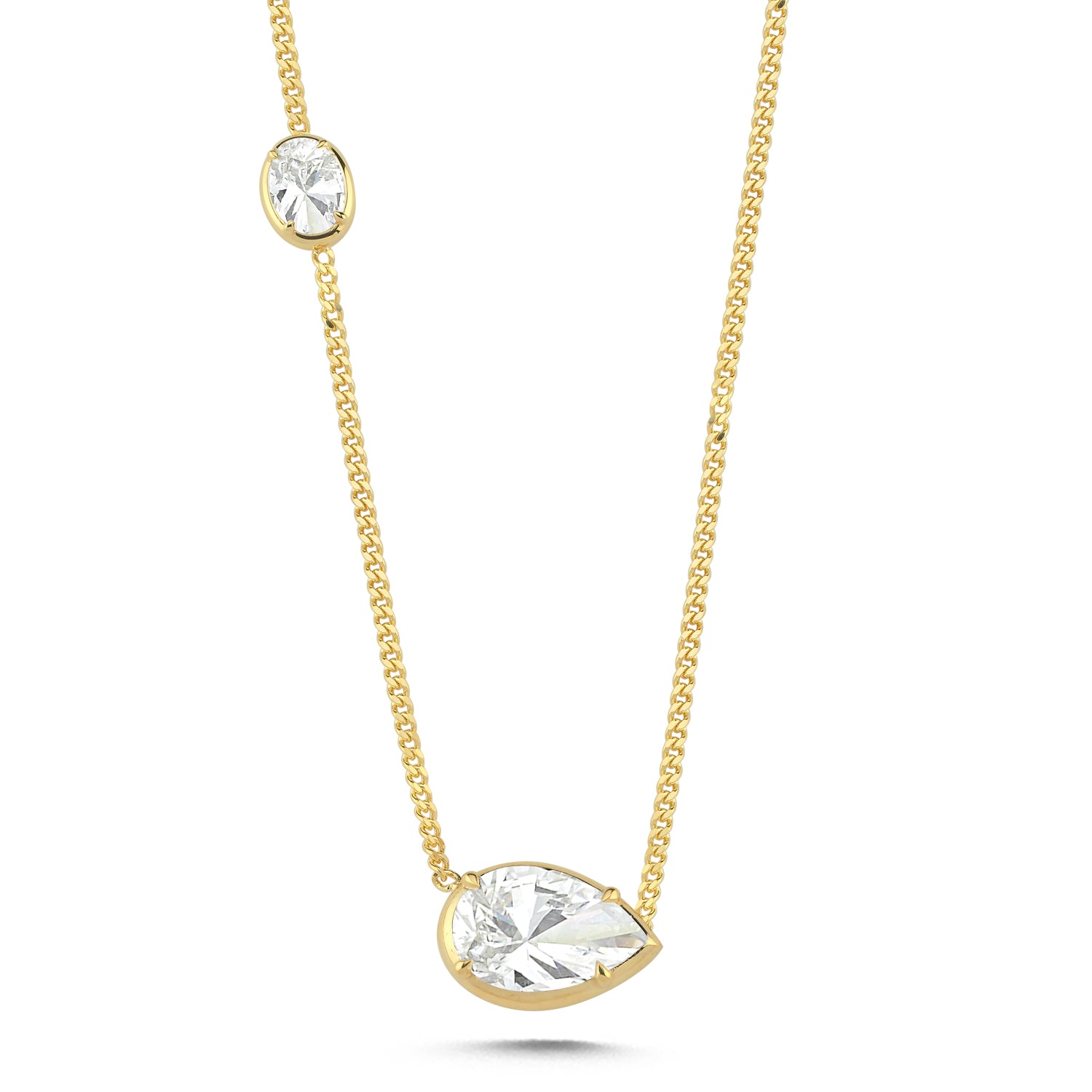 AURA 4 ct Damla ve Oval Kesim Kolye