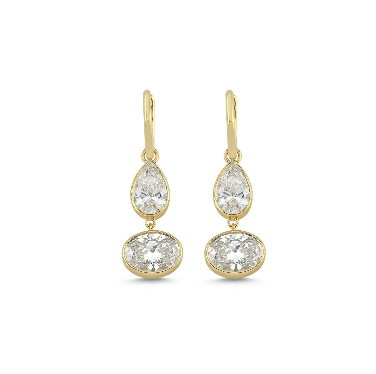 AURA 3 ct Damla ve Oval Kesim Küpe