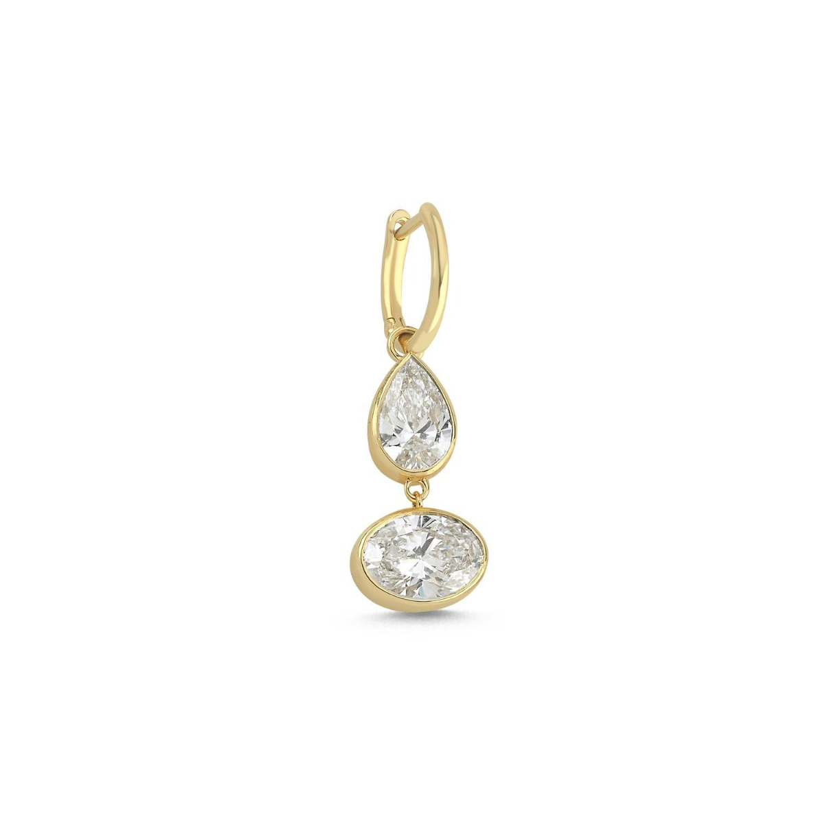 AURA 3 ct Damla ve Oval Kesim Küpe