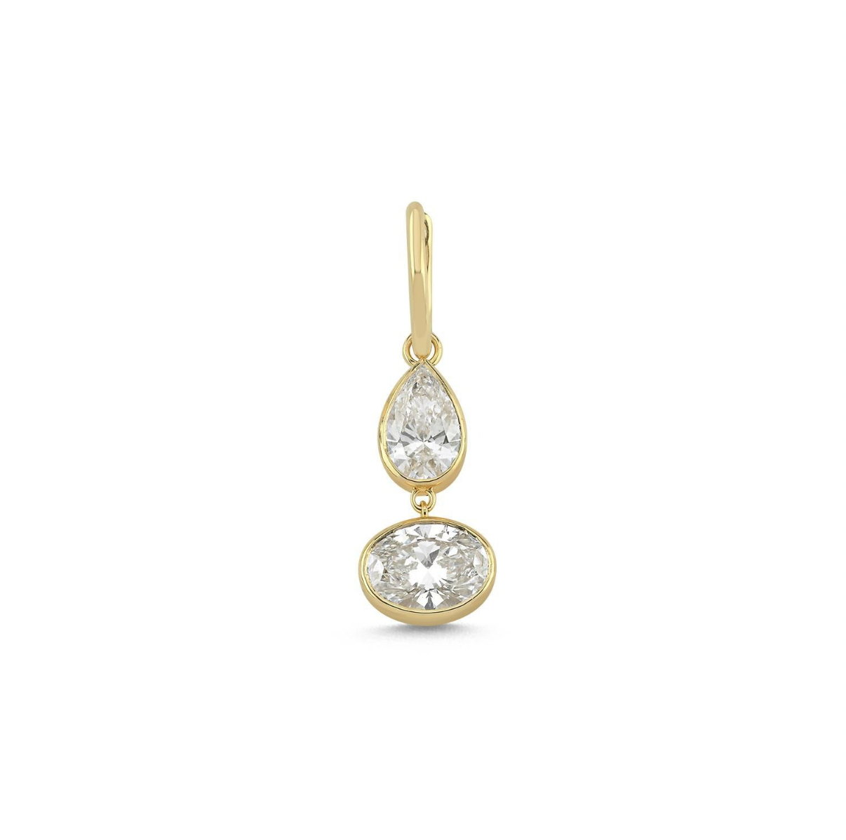 AURA 3 ct Damla ve Oval Kesim Küpe