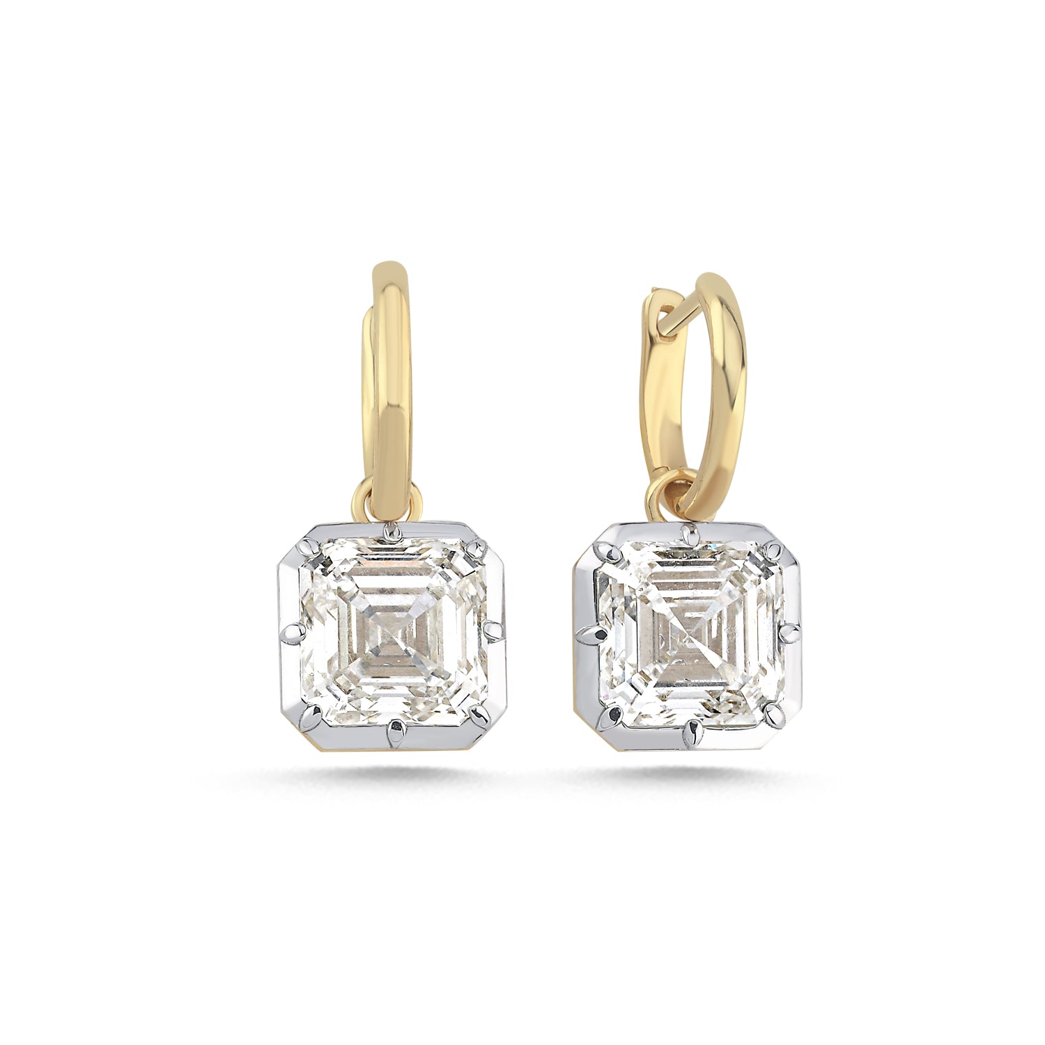 AURA 4 ct Asscher (Kare Zümrüt) Kesim Küpe