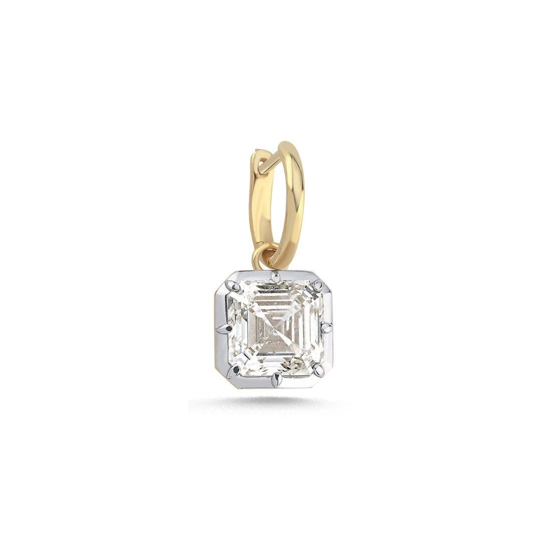 AURA 4 ct Asscher (Kare Zümrüt) Kesim Küpe