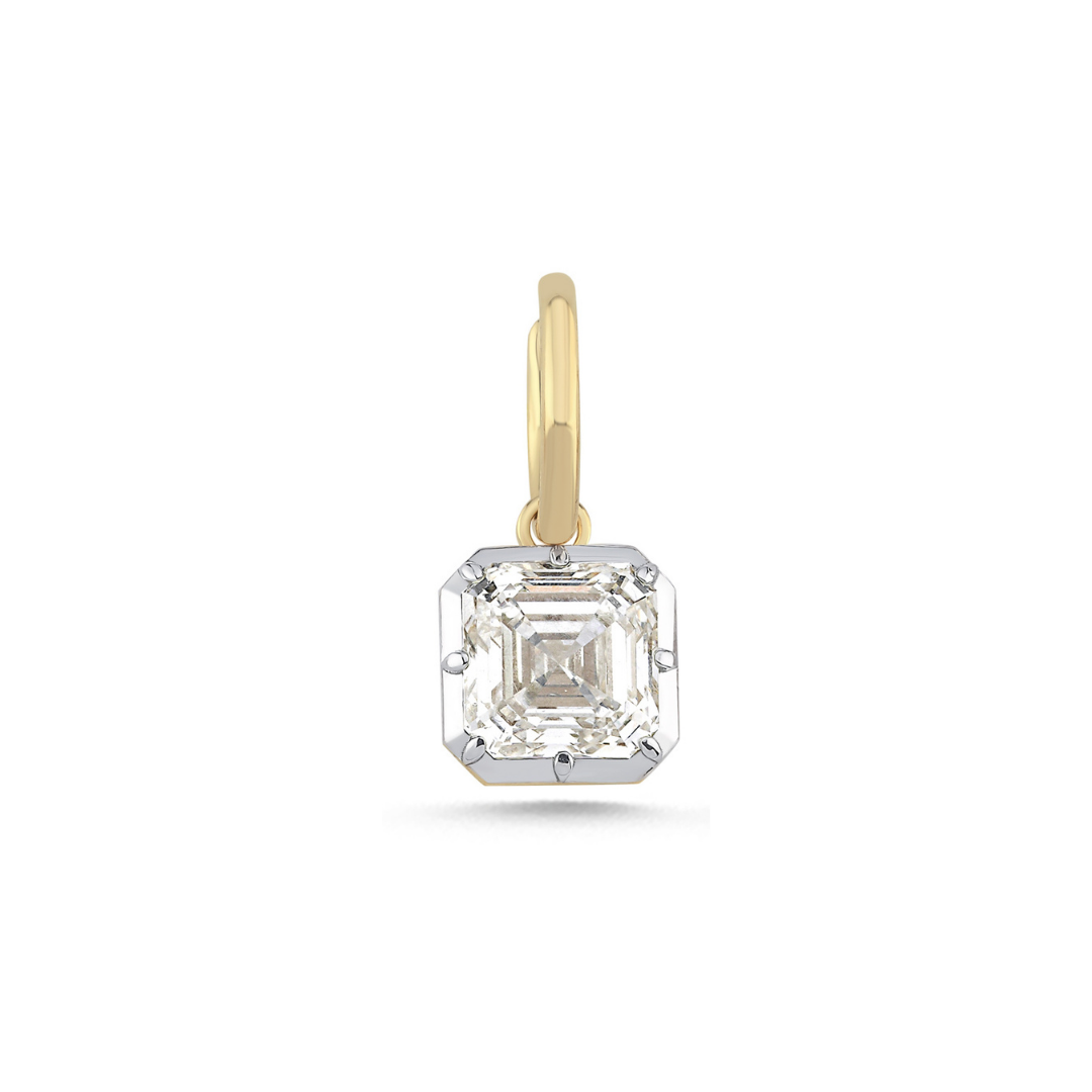 AURA 4 ct Asscher (Kare Zümrüt) Kesim Küpe