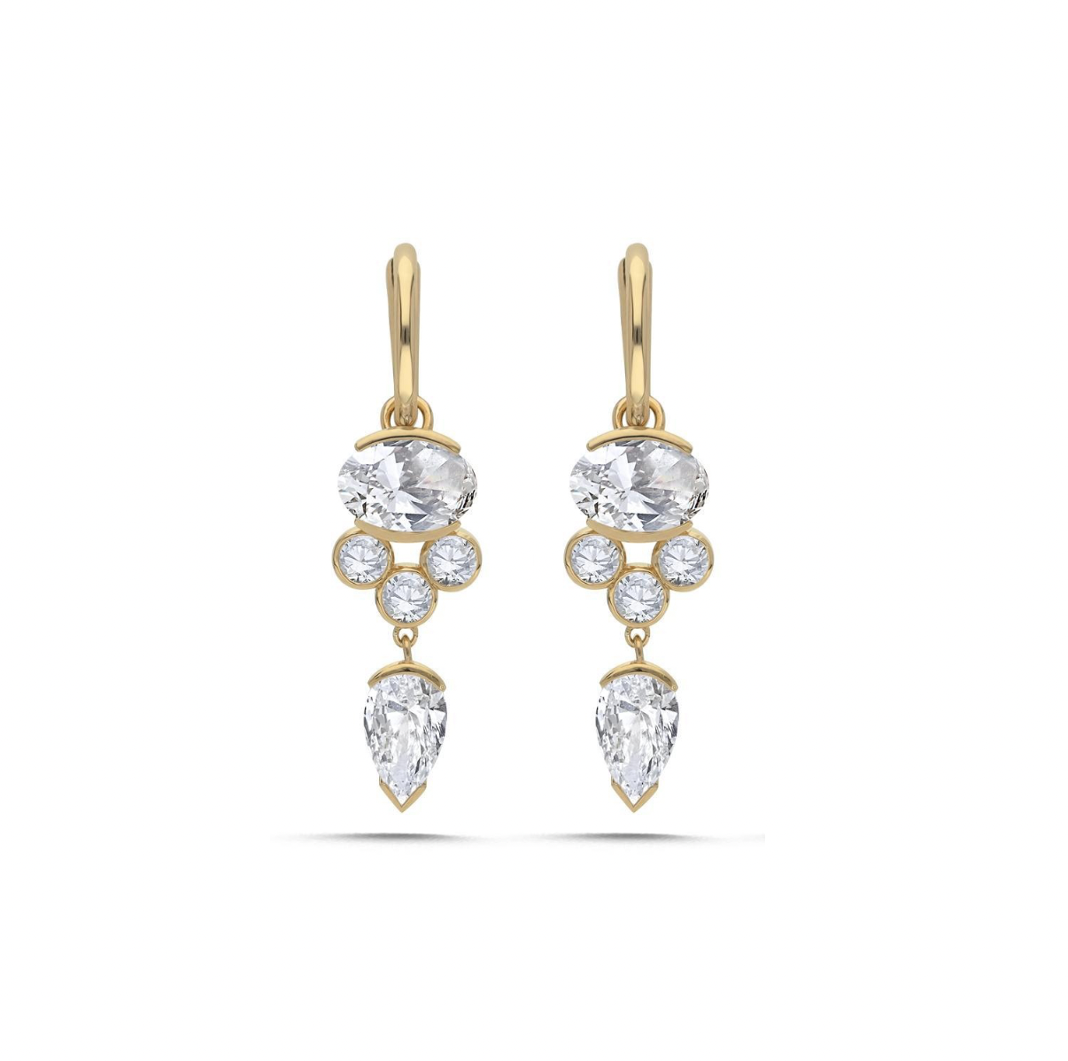 AURA 3 ct Oval Yuvarlak ve Damla Kesim Küpe